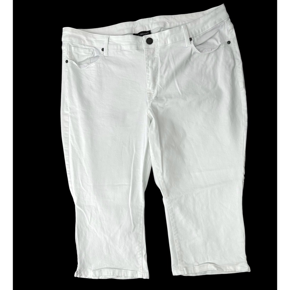 Lane Bryant Denim Capri Pants High Rise White 5-Pocket Peddle Pushers Women's 20